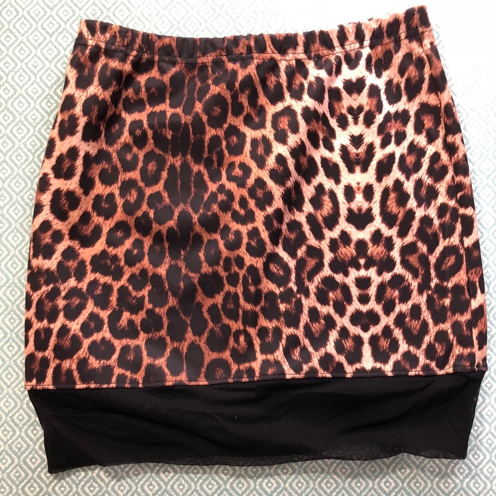 ASOS cheetah body con mesh accent skirt!